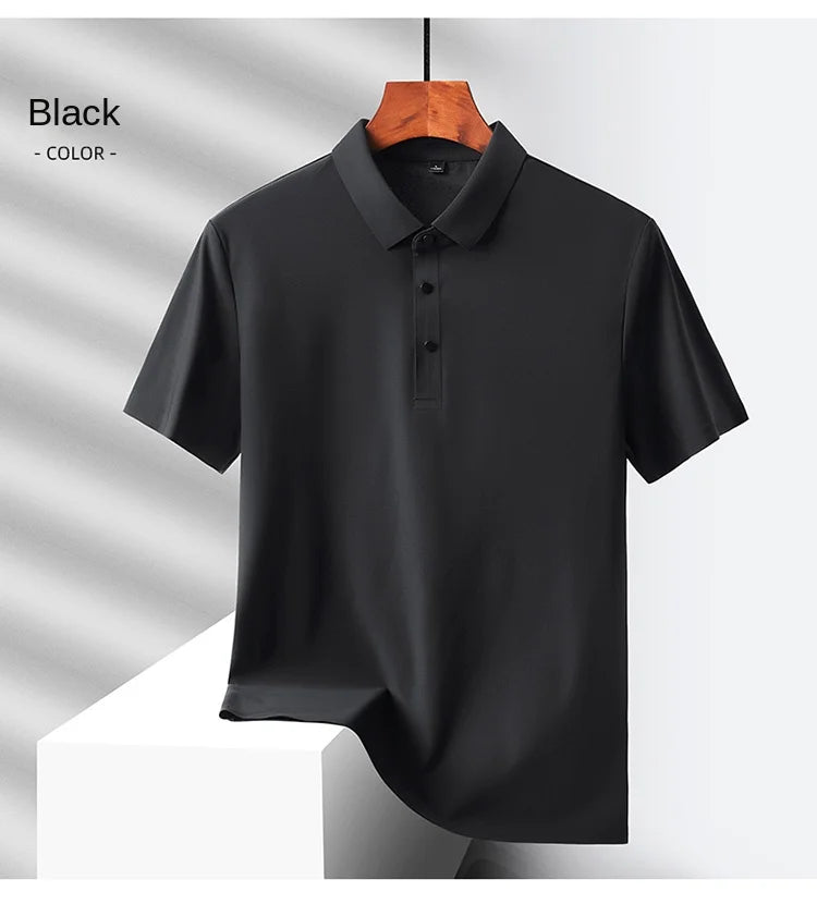 Selected popular nylon fabric, dad's summer clothing, middle-aged men's short sleeved T-shirt, summer ice silk quick drying, mid