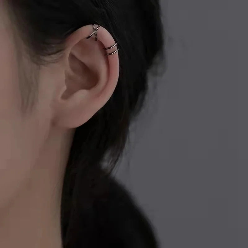 Stainless Steel Clip Earrings for Women High Quality Creative Simple C Non-Piercing Ear Clip Cuff Ear Buckle Trend Jewelry Gift