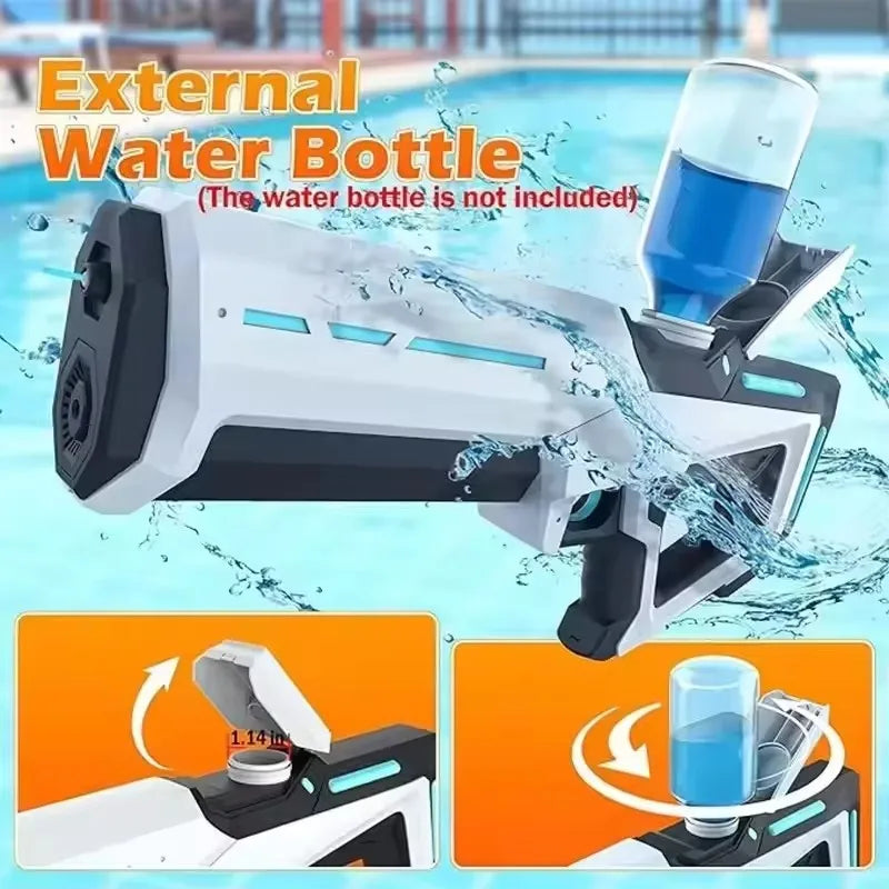 Electric Water Blaster Gun Children Automatic Water Pistol WaterGun with Led Light Summer Outdoor Game Party Toy for Adults Kids