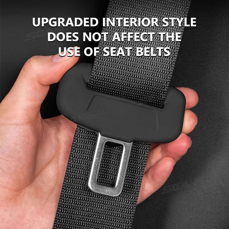 BLALION 2Pcs Seat Belt Buckle Cover Anti-Scratch Rubber Car Seat Buckle Protector Clip Protection Cover Universal for SUV Sedan