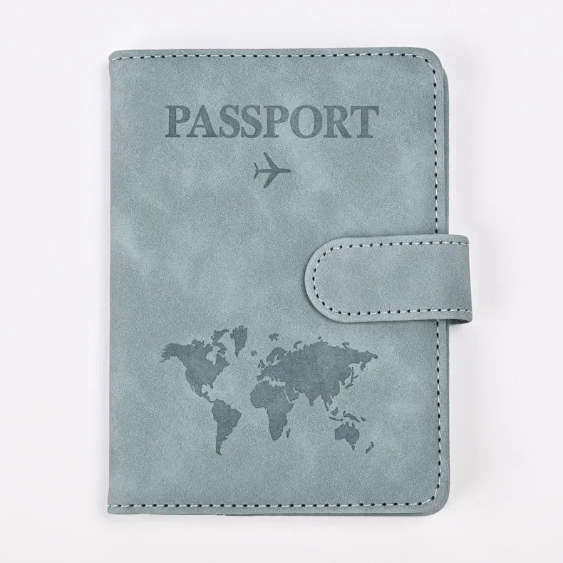 Leather Passport Holder Travel Wallet with ID Credit Card Slot PU Leather Passport Covers Case RFID Blocking Passport Protector