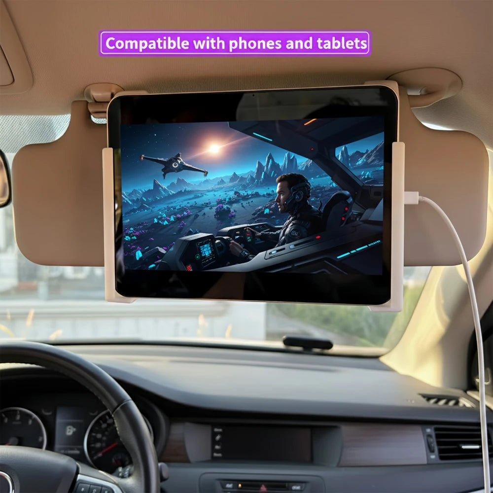 Universal Sun Visor Tablet Mount Car Phone Holder Plastic Clip Stand For Foldable Screen iPad GPS Navigation Bracket Parts Set
