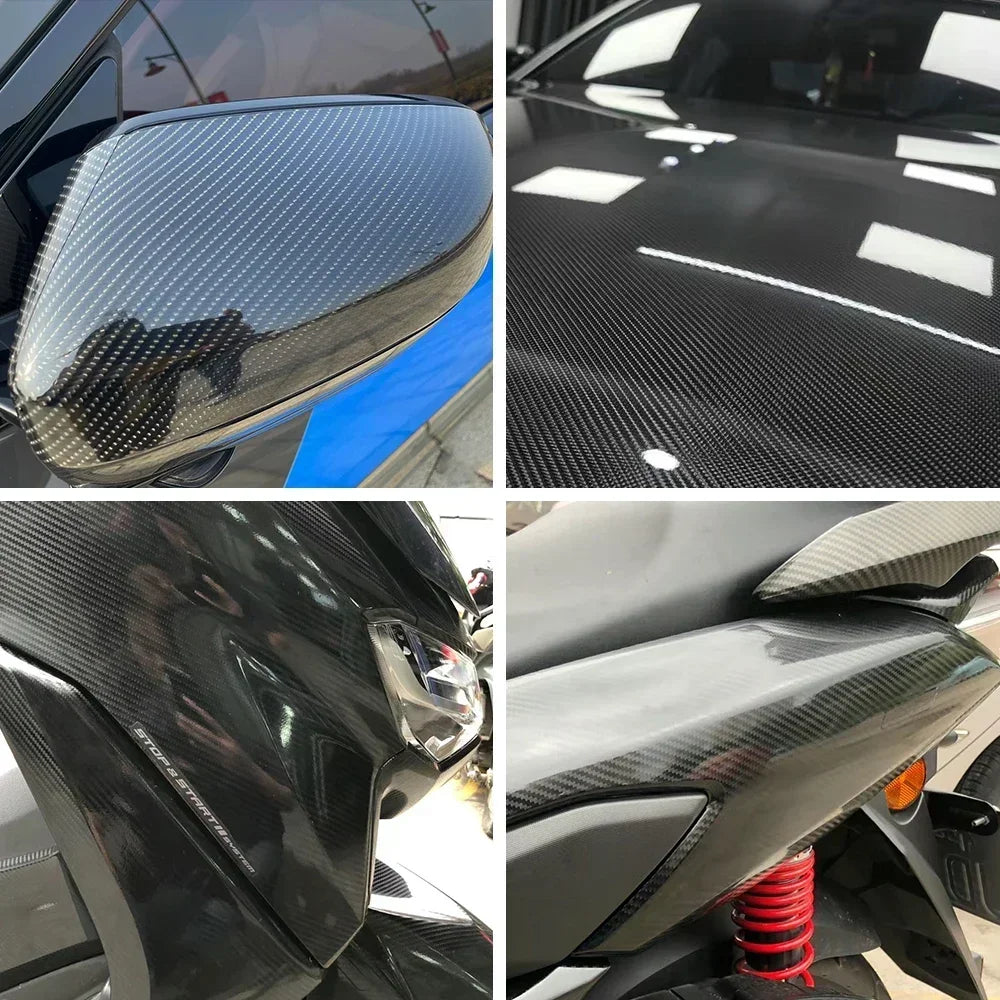 2D-9D Carbon Fiber Wrap Waterproof Car Stickers Vinyl Auto Tuning Motorcycle Stickers Glossy Matte Black Car Adhesive Vinyl Wrap