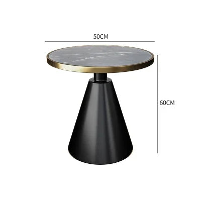 Luxury Round Side Table with Marble Top and Metal Base Modern End Table for Small Space Living Room Bedroom Hotel Use
