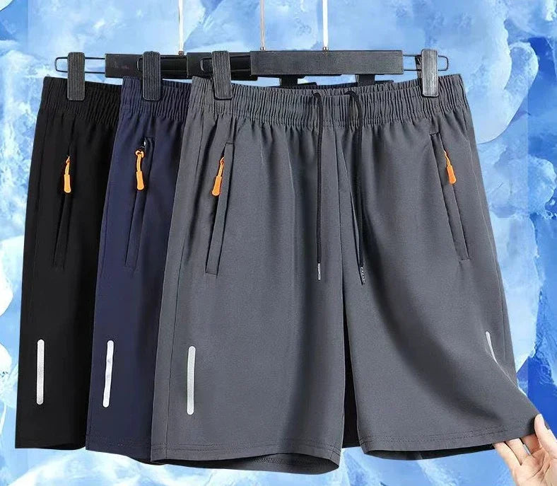 Summer Men Shorts Ice Silk Running Gym Sport Shorts Quick Dry Breathable Beach Short Pant Fitness Jogging Cool Casual Sportswear