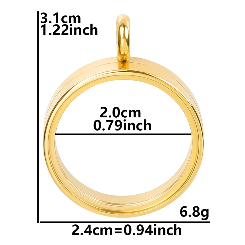 1Pc Stainless Steel Round Reliquary Photo Coin Holder Locket Pendant Openable Glass Cremation Urn Relicario Colgantes Jewelry