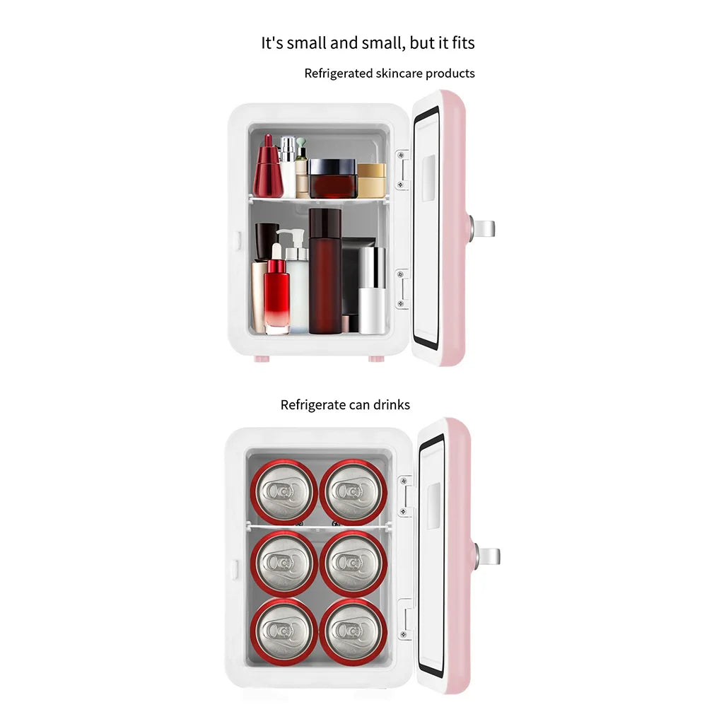 110V 220V 4L Mini Fridge Portable Refrigerator Warmer Cooler Beverage Drink Cans Samll Freezer for Home Kitchen Household 미니냉