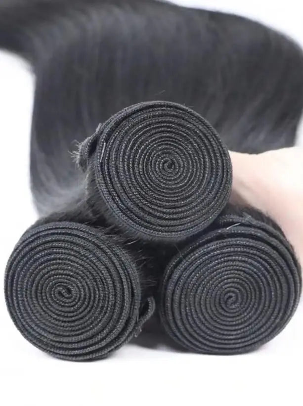 40 42 Inch Long Straight Human Hair Bundles Natural Brazilian Virgin Hair 1/3/4 Bundles Hair Extensions Double Weft Wet And Wavy