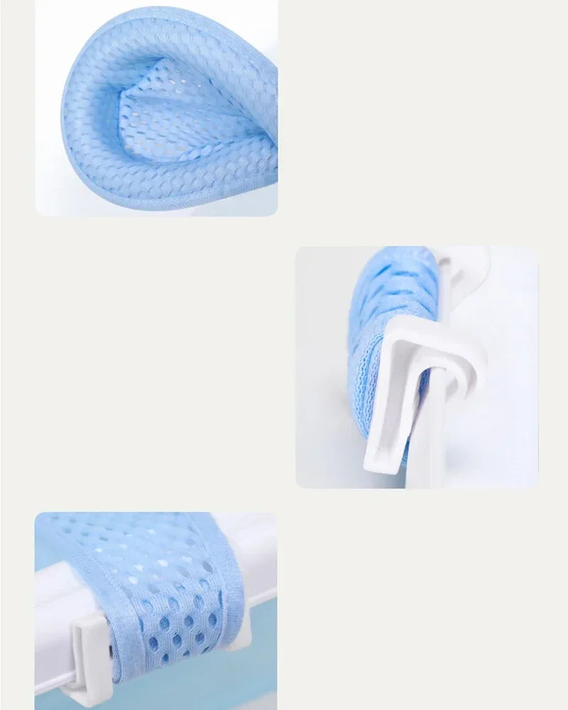 Baby Bath Net Mat Children  Newborn Adjustable Bathtub Pillow Seat Cushion Cross-shaped Anti-slip Bathtub Shower Cradle Bed Seat