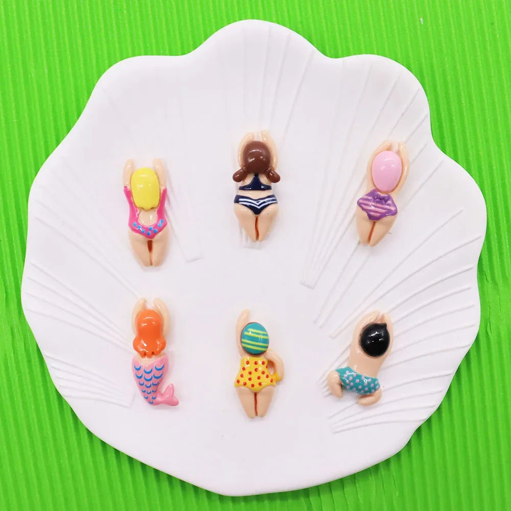 kkjoy 6PCS Resin Sports Charms – Swimming & Athletic-Themed DIY Bracelet Beads, Shoe Clips for Kids & Craft Lovers