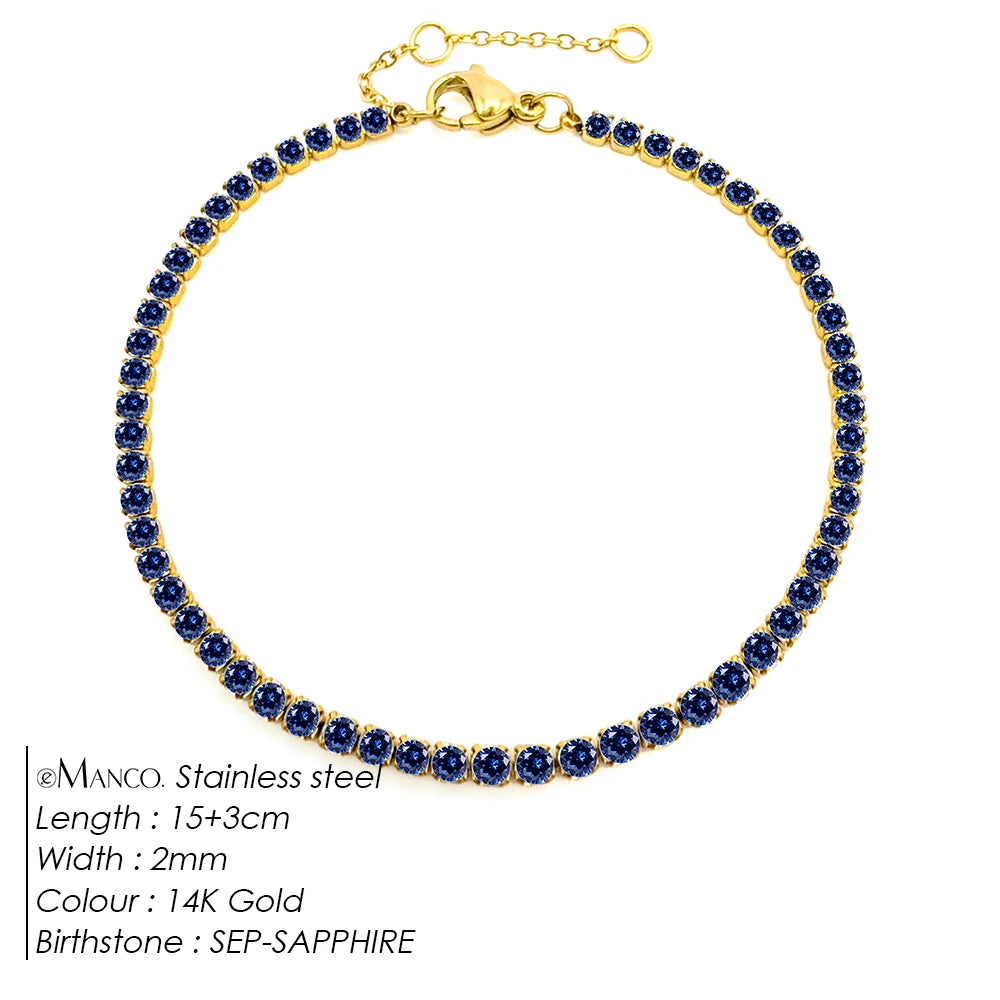 EManco Stainless Steel Women's Zirconia Tennis Bracelet Classic Bridal Accessories Wholesale