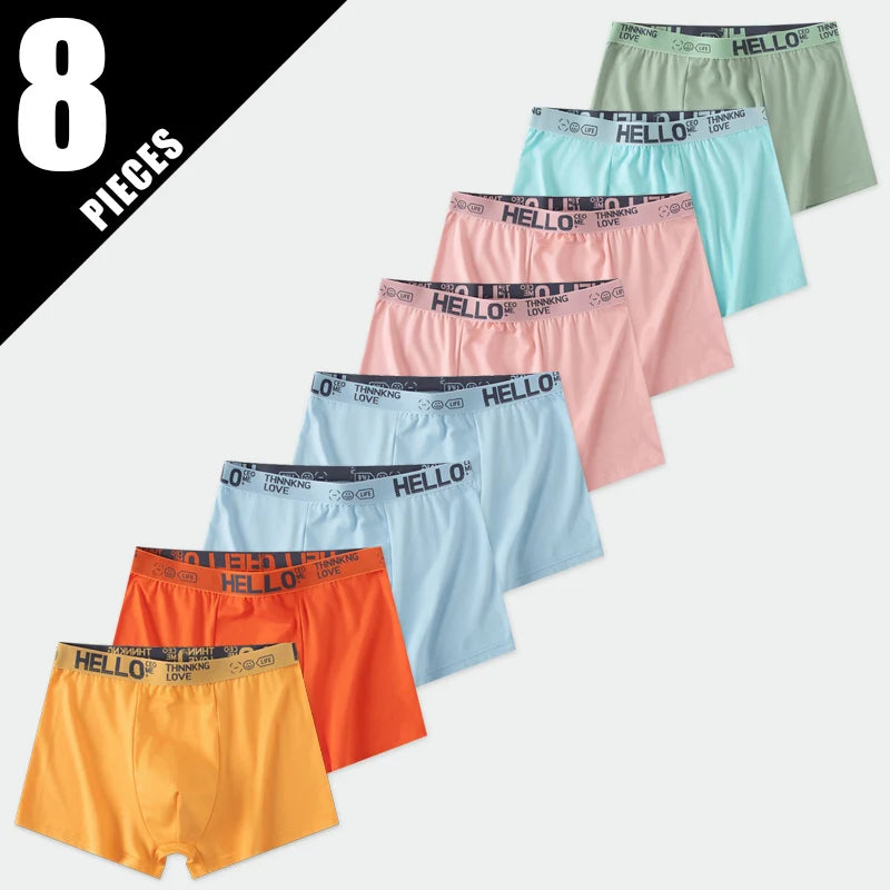 4/10piece Men's European And American Size Printed Fashionable Underwear Comfortable Plus Size Boxer Shorts Casual Sports Shorts