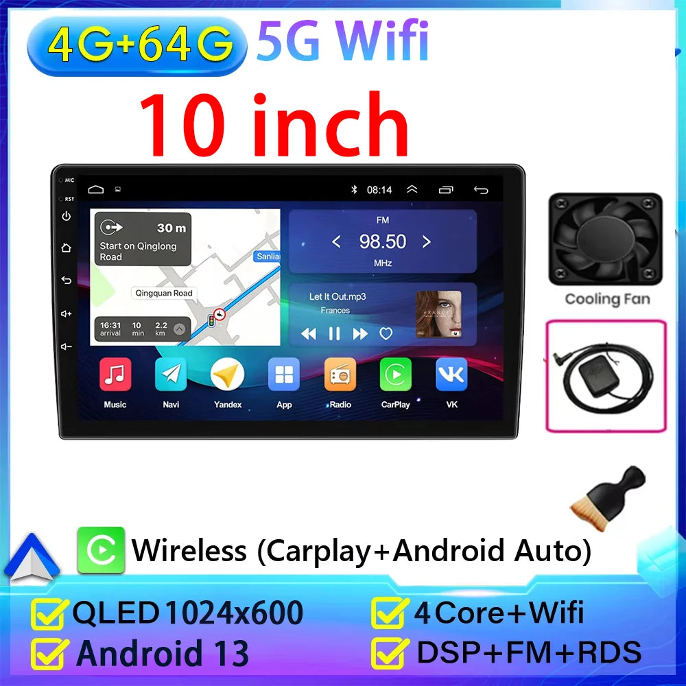 2 Din Universal Android 13 Car Radio 7/9/10 Inch Wireless CarPlay Android Auto GPS Bluetooth Multimedia Head Unit for Toyota
