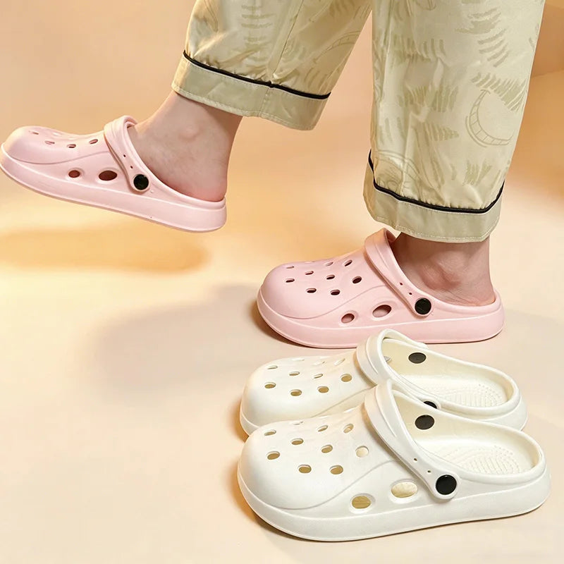 Women Clogs Summer Female Sandals Thick Bottom Home Slides Soft EVA Dry Wedges Platform Garden Shoes Beach Sandals Home Slippers
