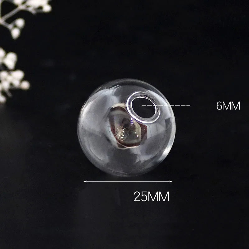 10piece 6-40mm Hollow Glass Ball With One Hole Round Bubble Vial Glass Globe Orbs Jewelry Findings Glass Locket Accessories