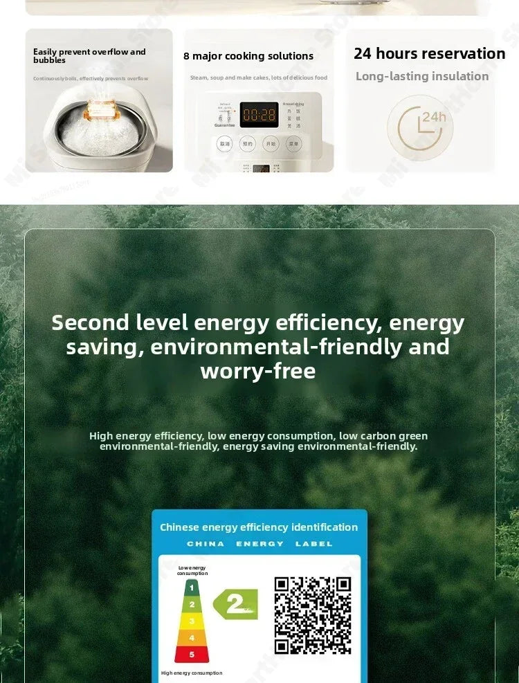Xiaomi Mi Rice Cooker N1 3L Energy-saving Version 9 Stage Cooking Dual Engine Anti Overflow 6-Layer Composite Liner MFB13A0
