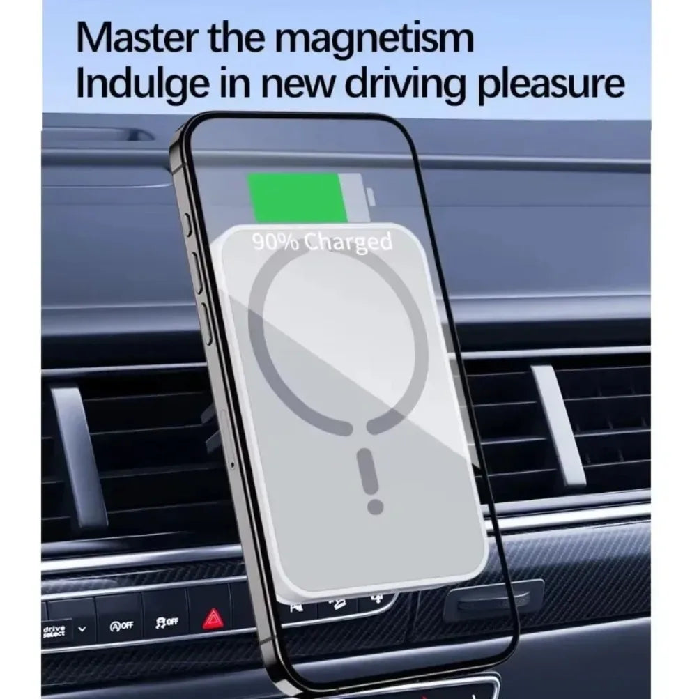 Car Air Vent Magnetic GPS Phone Holder Stand Wireless Charger For Magsafe iPhone 17 16 15 14 13 12 Pro Max Cell Fast Charging