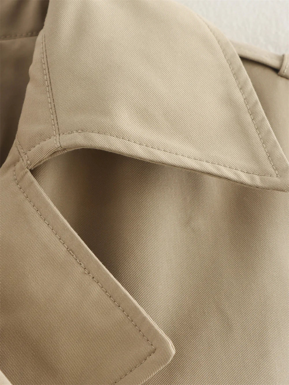 Ladies Vintage Cropped Trench Spring Autumn Jacket Women Streetwear Double Breasted Long Sleeve Top Female Chic Coat Outfits