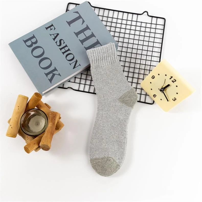Winter Warm Thick Towel Bottom Man Socks Wool Male Slipper Merino Against Cold Snow Mid-Calf For Men And Women Thermal Thickened