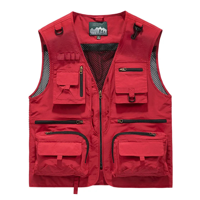 FGKKS Men Multi Pockets Vest Men's New Breathable Outdoor Fishing Vest Quality Design Leisure High Tech Male Jacket