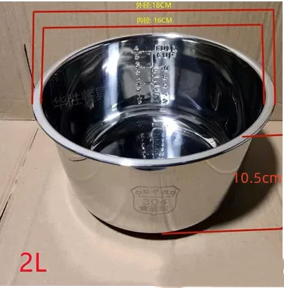 Pressure cooker 2L 3l4L 5L 6L inner pot rice liner 304 stainless steel non-stick cookware kitchen accessories utensils