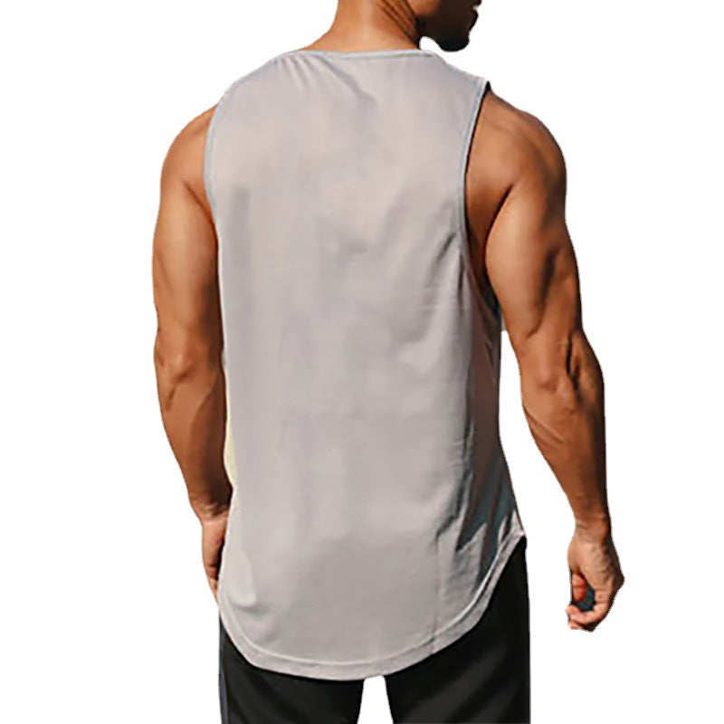 Summer Tank Top Mens Gym Fitness Training Clothing Quick Dry Silm Fit Bodybuilding Sleeveless Shirts Men Fashion Basketball Vest