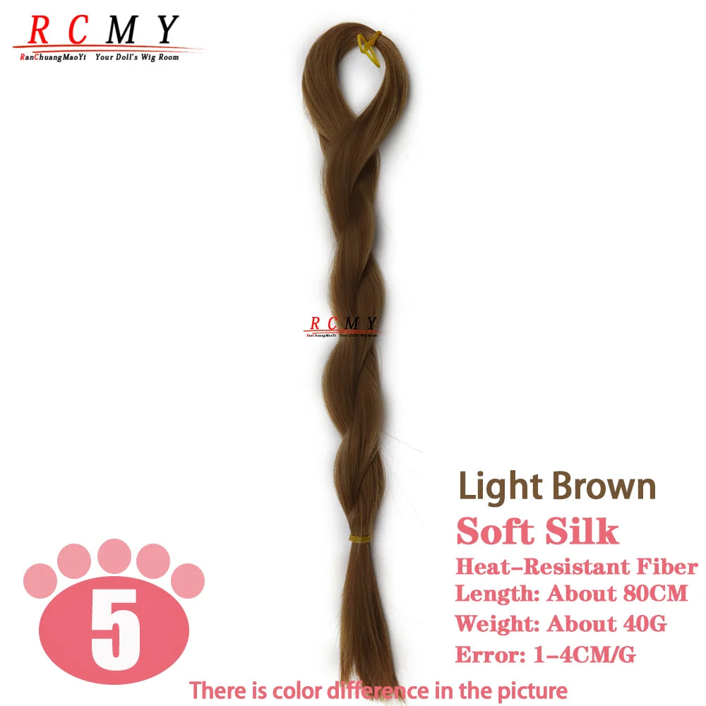 RCMY Soft Silk Doll Hair BJD/SD Blue Doll Wig Heat-resistant Synthetic Nylon Fiber 1/3 1/4 1/6 Doll Accessories