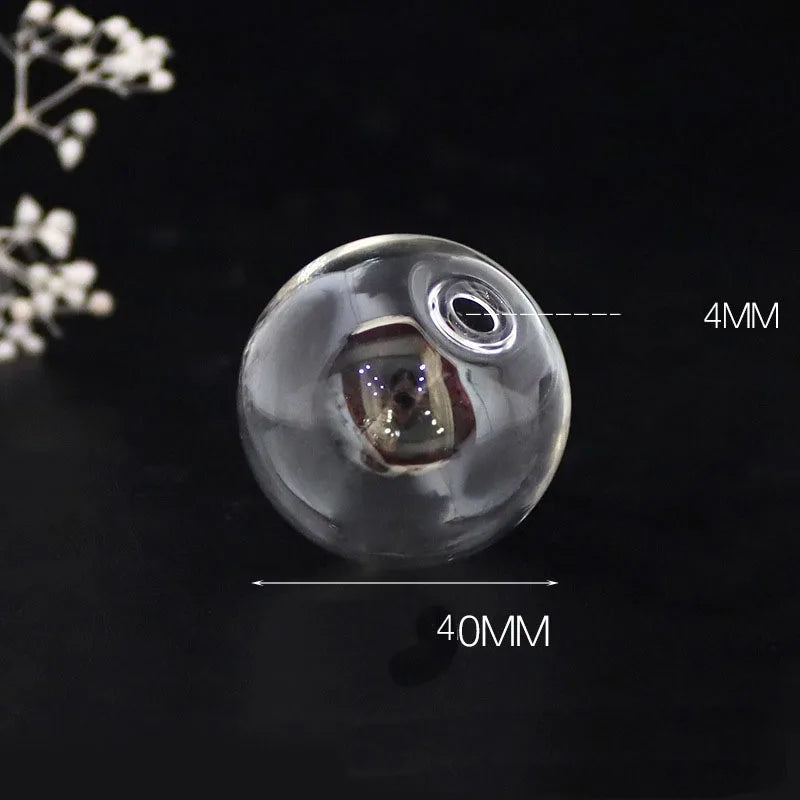 10piece 6-40mm Hollow Glass Ball With One Hole Round Bubble Vial Glass Globe Orbs Jewelry Findings Glass Locket Accessories