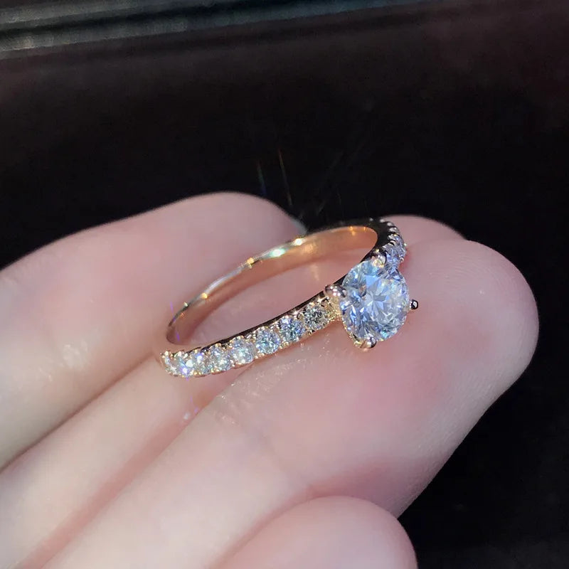 S925 Silver Plated Engagement Ring For Women | Wedding Ring For Women | Oval Womens Fake Engagement Ring, Pink Cubic Zirconia