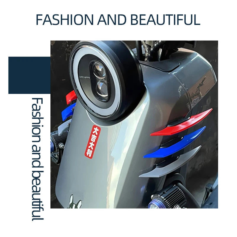 1 Pair Universal Motorcycle Decorative Winglet Aerodynamic Spoiler Dynamic Wing Car Exterior Styling Modified Accessories