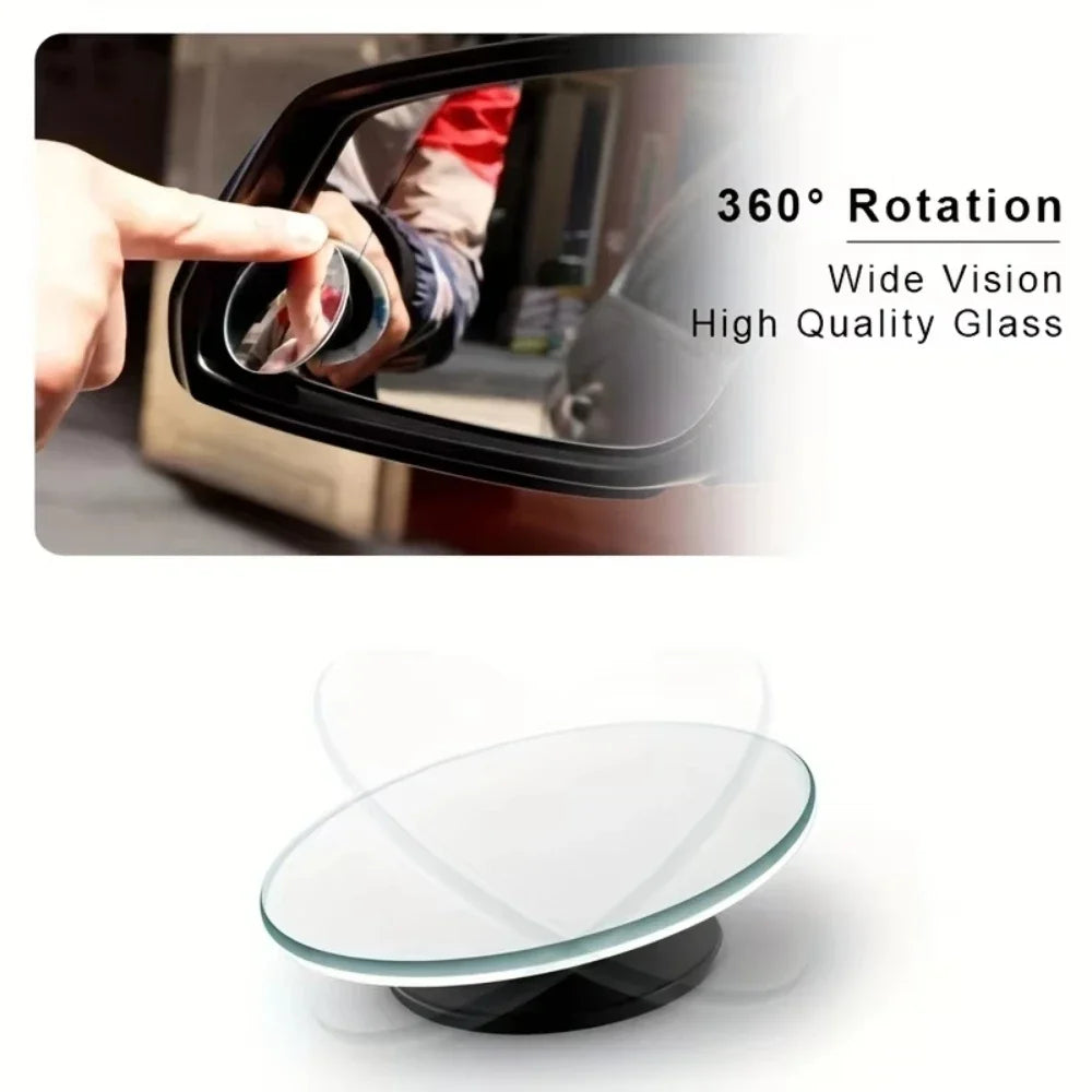 Car Blind Spot Mirror Mounted No Border Small Circular Rearview Mirror High-definition Blind Spot Auxiliary Observation Mirrors
