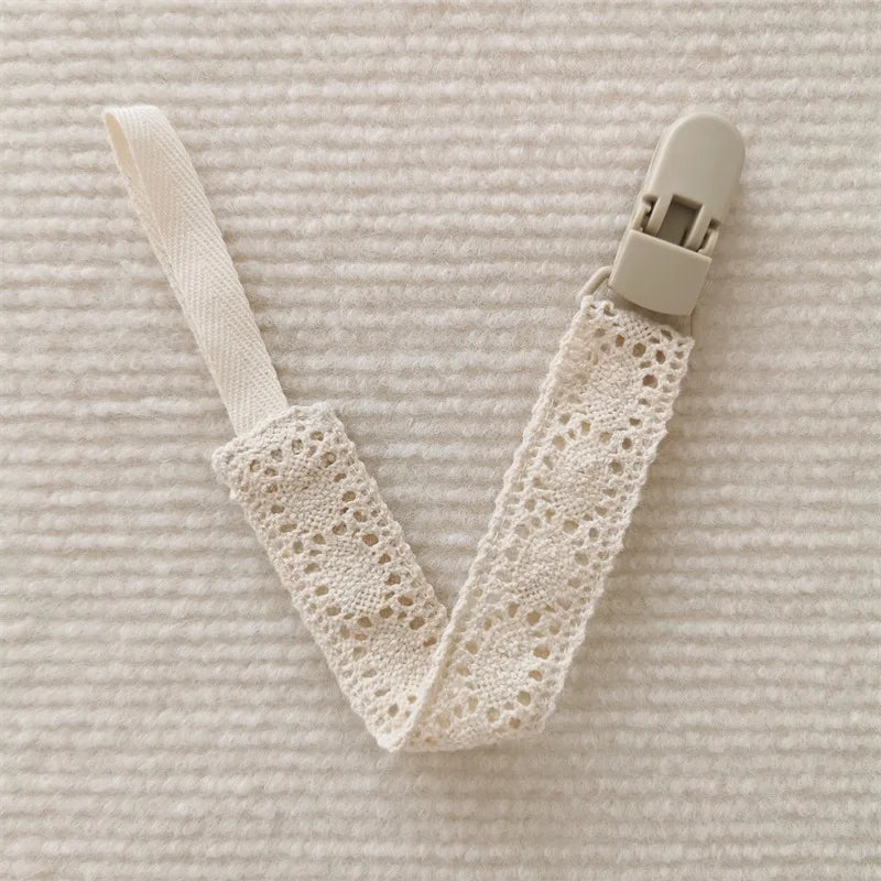Lace Baby Pacifier Clip Chain Trendy Cloth & Plastic Pacifier Holder Teether Toy Ceether Toys Straps Nipple Holder Clips