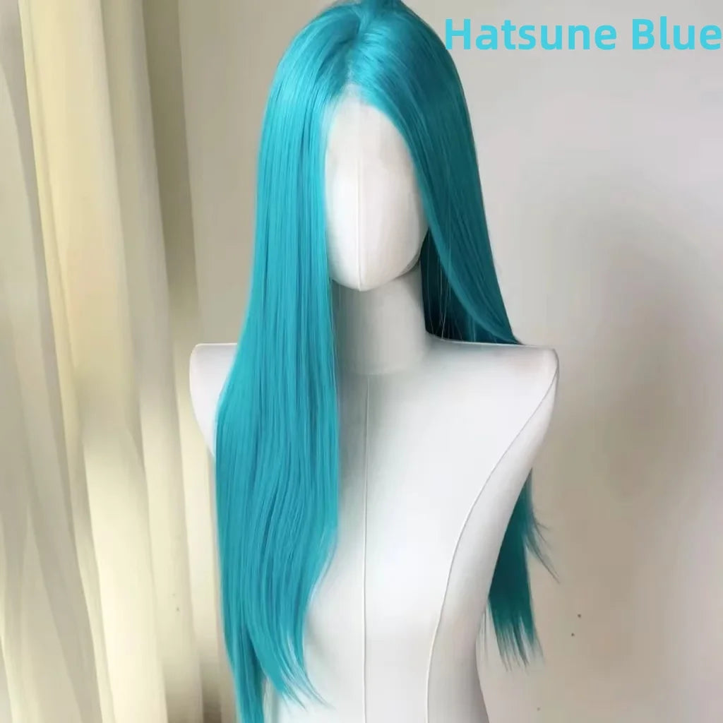 Light Pink Wig for Women 13x4 Lace Front Wig 26inch Long Straight Synthetic Wigs Soft Natural Heat-resistant Fiber Cosplay Wig