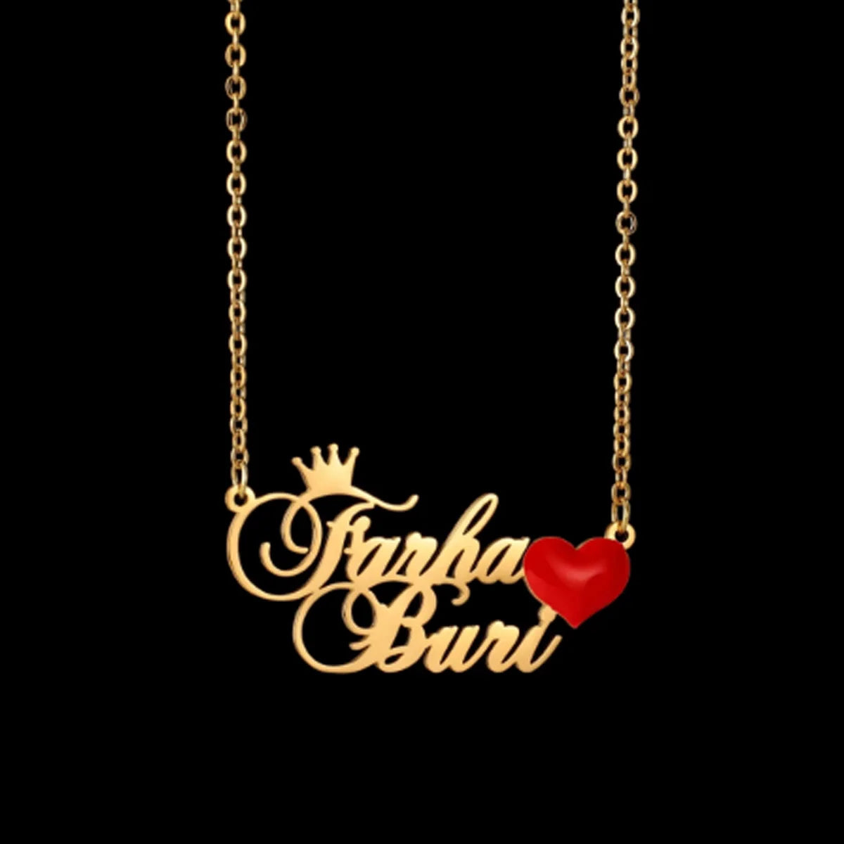 Atoztide Personalized Custom 2 Names Pendant Necklace for Women Stainless Steel Stone Heart Fashion Christmas Jewelry Gift