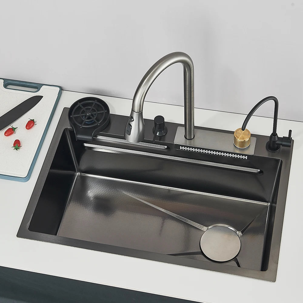 Stainless Steel Kitchen Sinks Recessed Sinks Kitchen Taps Sinks with Drains Kitchen Faucet Sink Sets