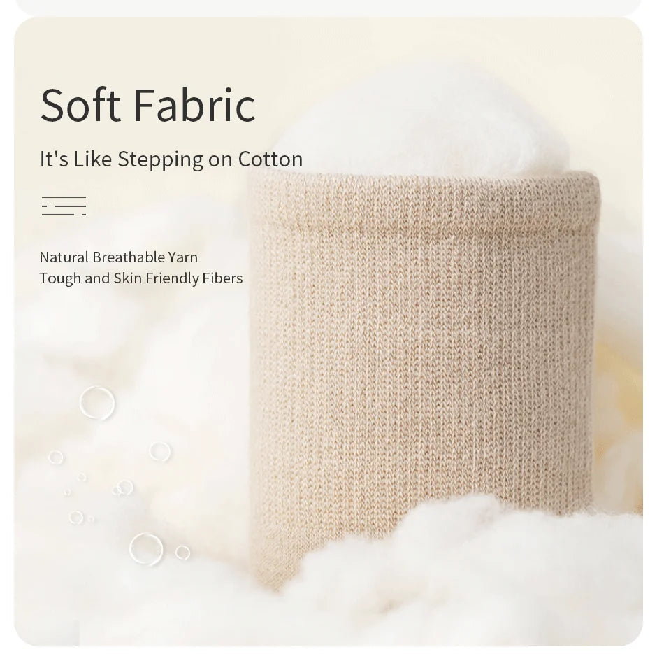 6 Pairs of Women Is Spring Or Summer Solid Colors Simple and Comfortable Mid Tube Socks Khaki Gradient Color