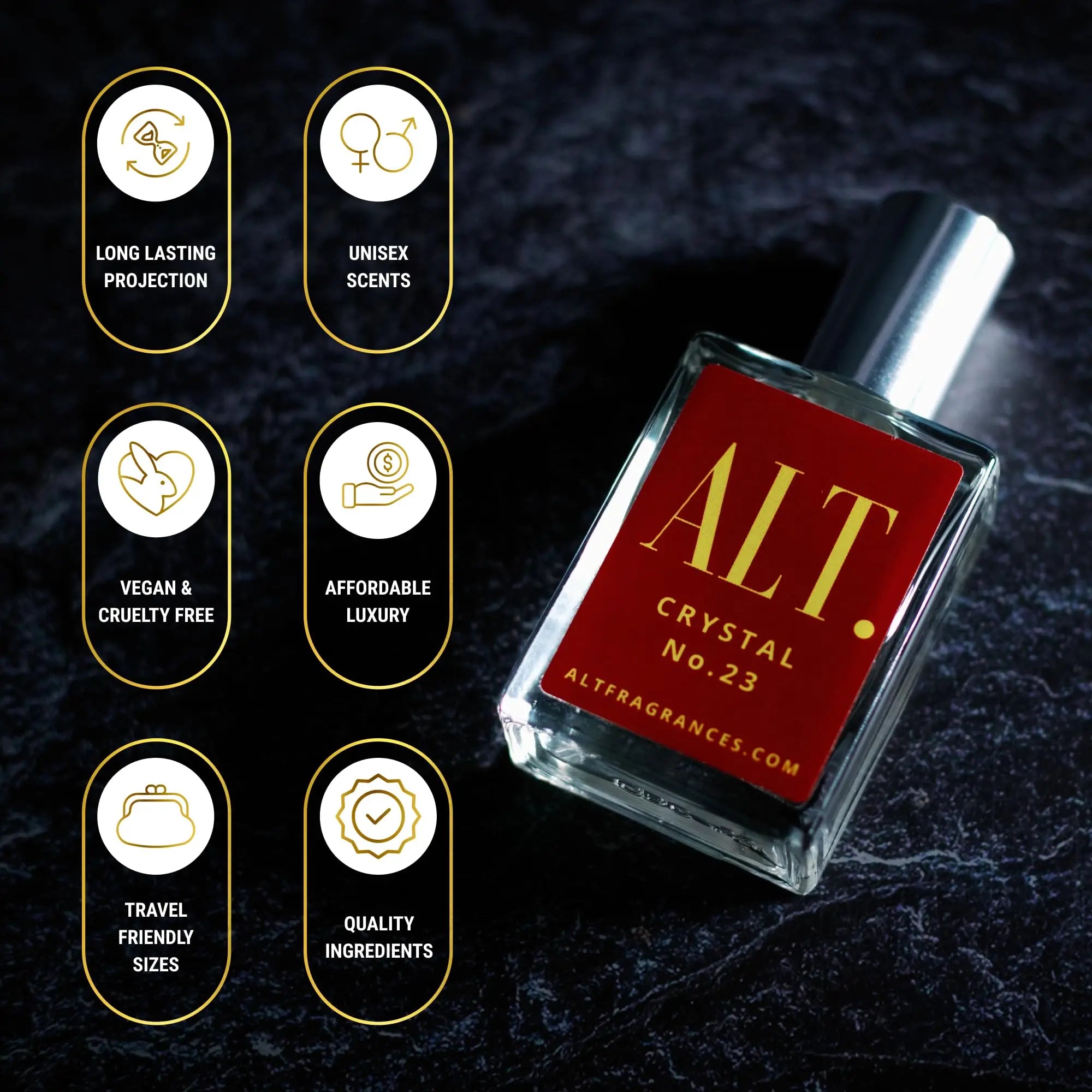 ALT. FRAGRANCES Crystal No. 23 Extrait De Parfum Unisex Perfume Inspired By Baccarat Rouge 540 Perfume 60ml Long-lasting