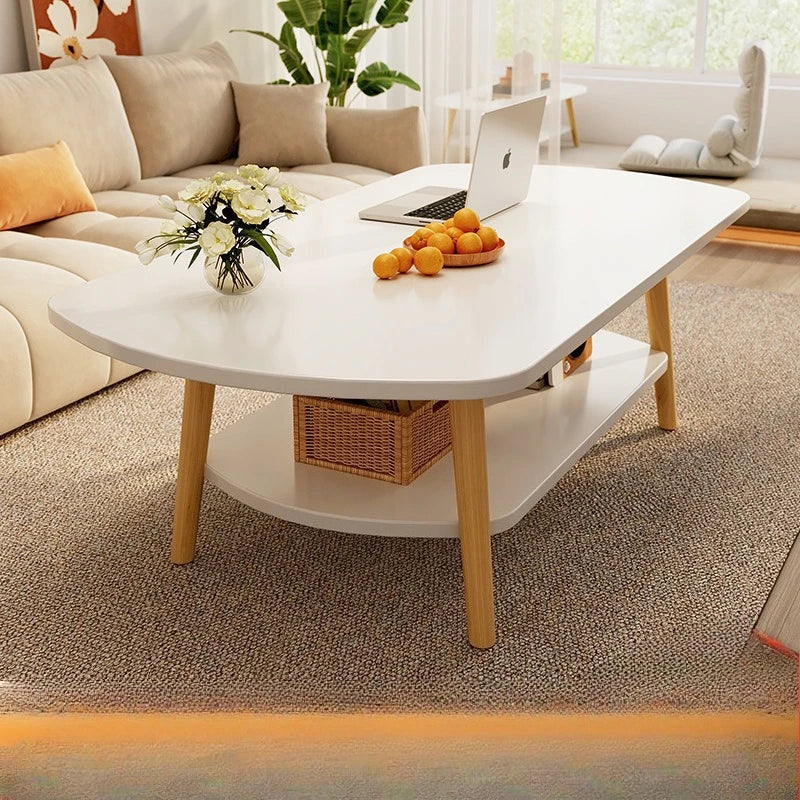 Coffee table living room small apartment multi-functional small tea table Nordic simple homestay double-layer small table