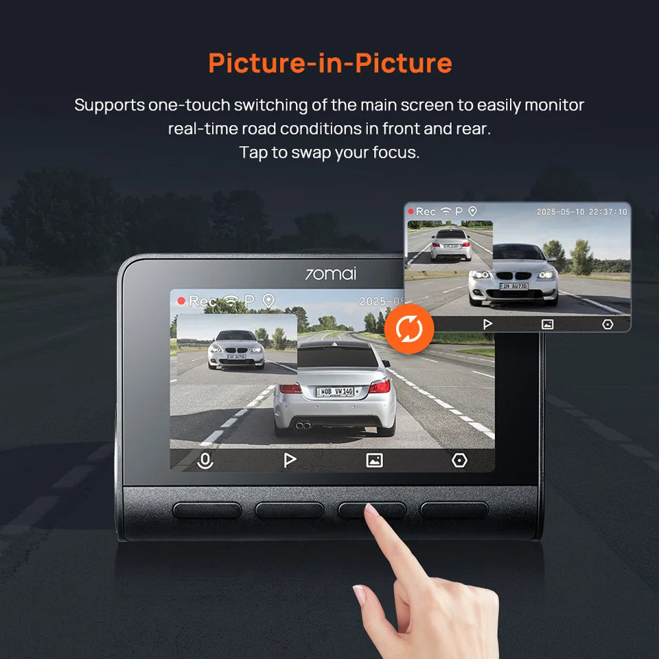 70mai 4K Dash Cam A800SE Upgraded Version of 70mai A800S Voice Control Supercapatior GPS ADAS Car DVR 70mai A800SE UHD Wifi 6