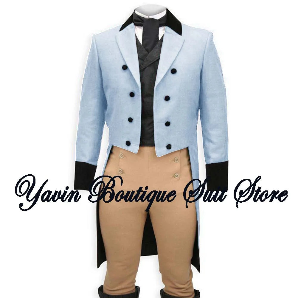 Men's 3 Piece Suit Swallow Tailed Coat Slim Fit One Breasted Tailcoat for Wedding Prom Dinner Party Blazer Pants Set
