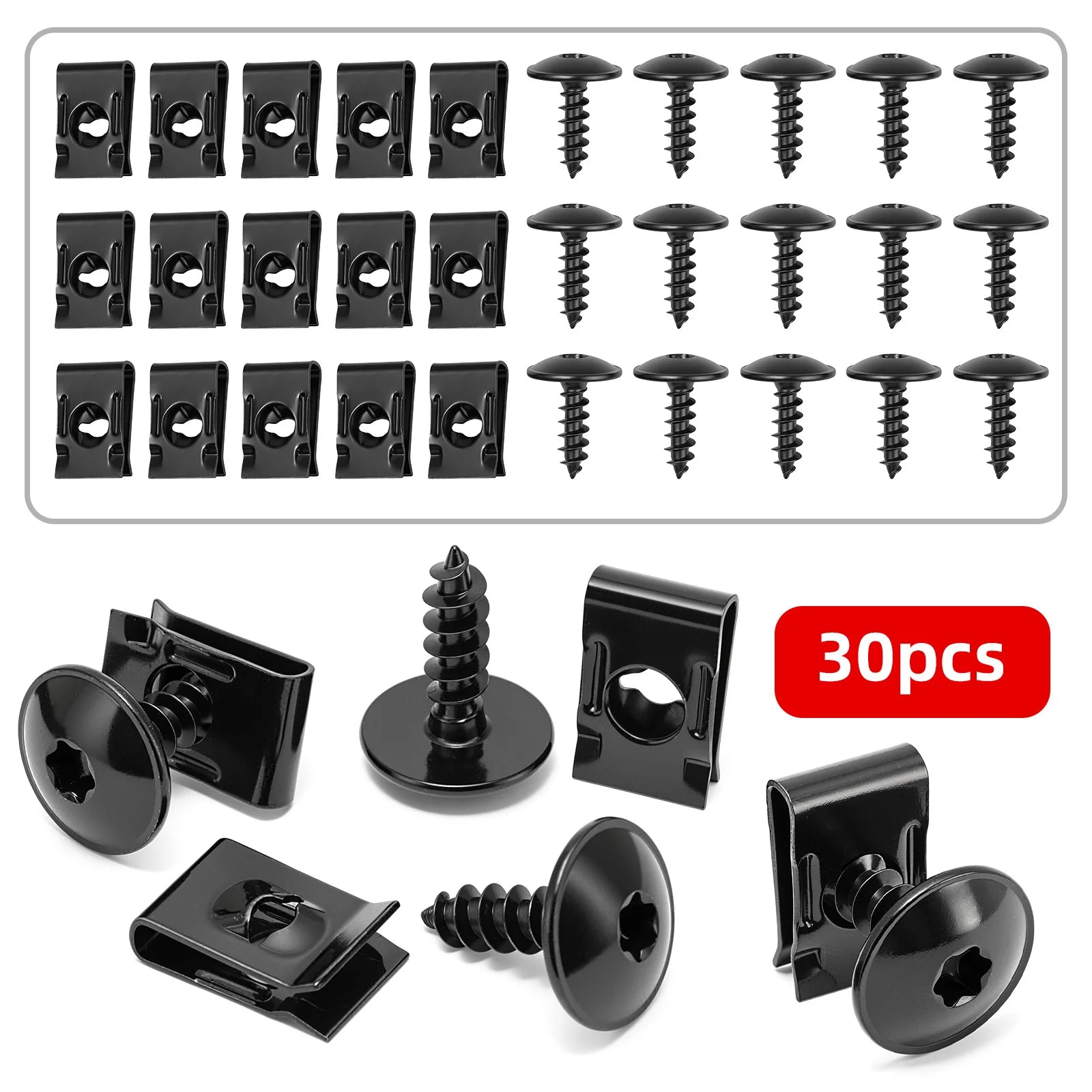 40pcs/30pcs Wall Panel Fixed Screws Self Tapping Car Engine Clamps Bolt Bumper Arch Mud Flaps Splash Guards Undertray Trim