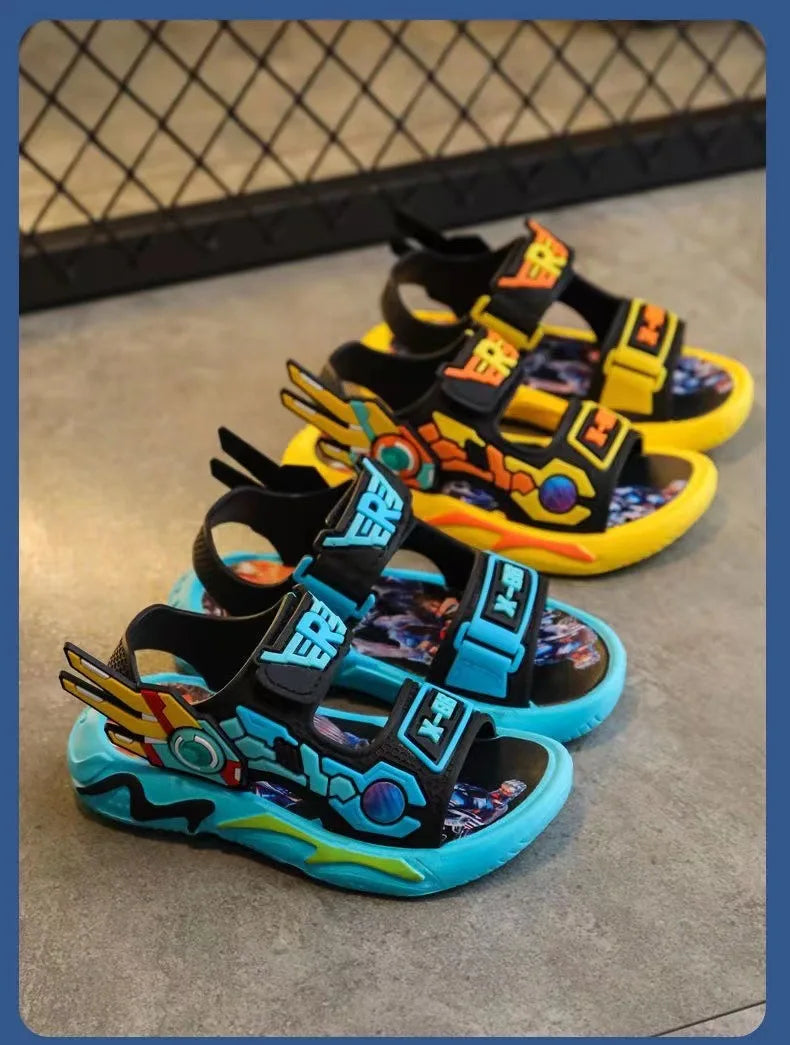 Boys Sandals 1-12 Year Old Soft Sole Anti Slip Sandals Cartoon Outwear Small and Medium Sized Children Beach Sandal