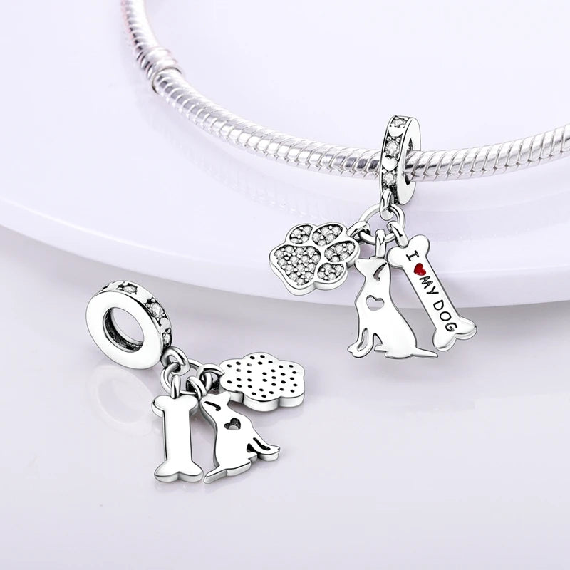 925 Sterling Silver Charms Beads Pendant Tree of Life Dog Elephant Love Heart Charm Fit Original Bracelet DIY Women Jewelry Gift