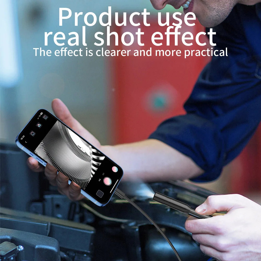 Industrial Endoscope Camera with two port for iOS/Android System HD 960P Inspection Sewer Borescope Camera for Checking Car