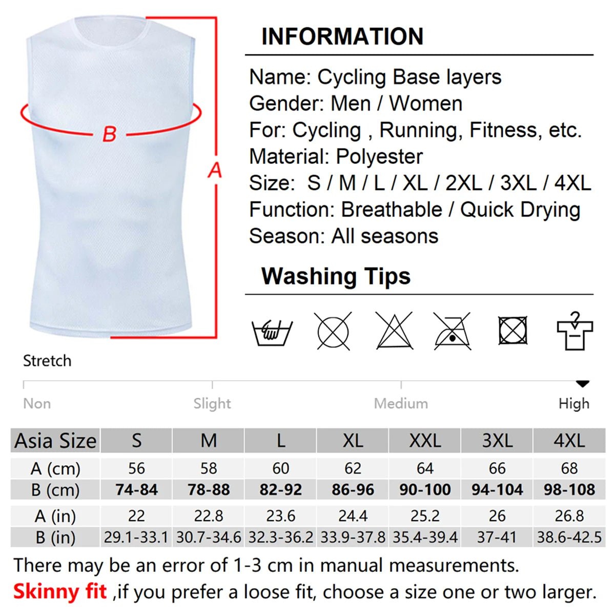 Reflective Cycling Base Layers White Cycling Undershirt Quick Dry Vest Sport Underwear Tight Vest High Elastici Vest Bike Jersey