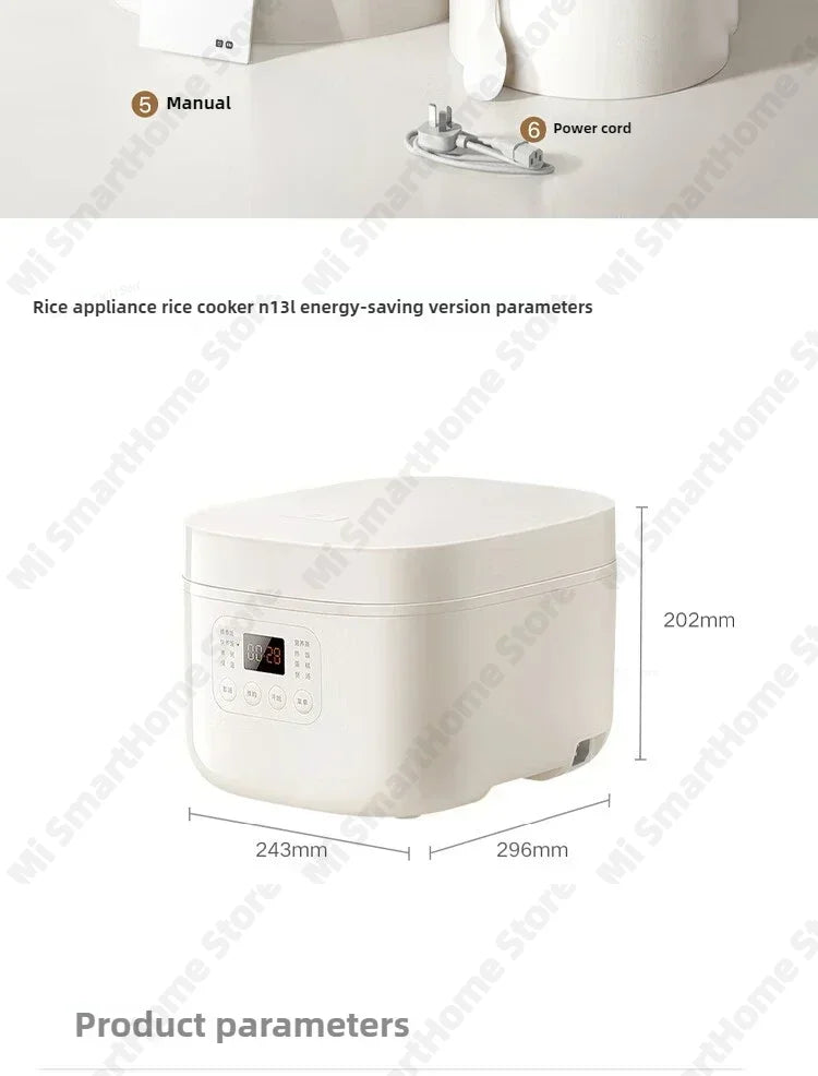 Xiaomi Mi Rice Cooker N1 3L Energy-saving Version 9 Stage Cooking Dual Engine Anti Overflow 6-Layer Composite Liner MFB13A0