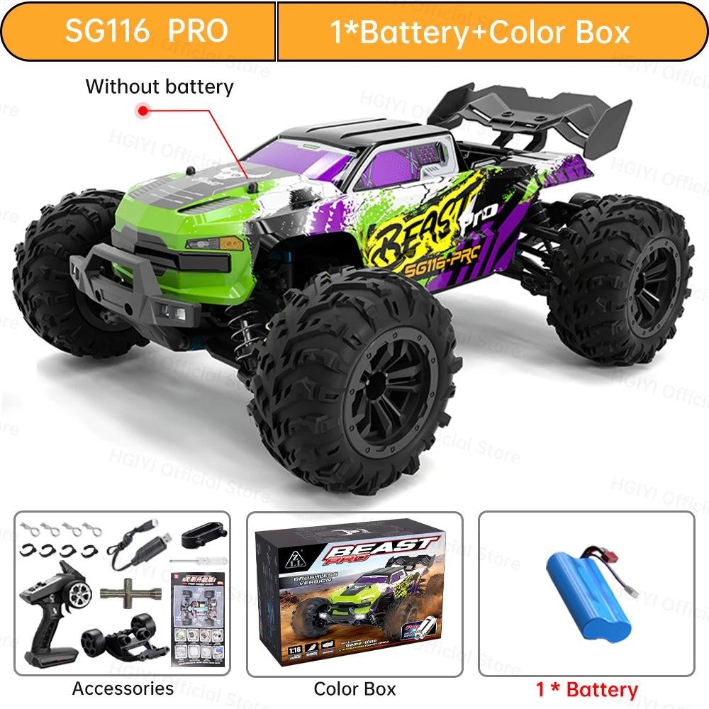 ZLL SG116 MAX 1:16 High Speed Drift Racing 80KM/H Brushless Motor 4WD SG116 Pro 40KM/H RC Car Off Road Car Toys For Kid Gift