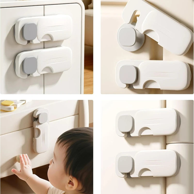 3/5/10PCS Children Safety Locks for Kitchen Cupboards Adhesive Baby Proofing Cabinet Lock for Cabinets Drawer Door Fridge