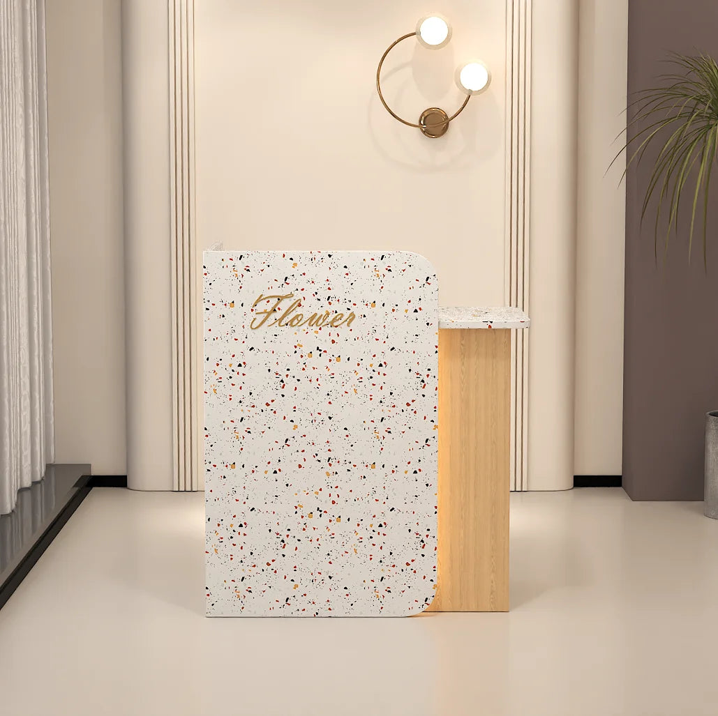 Customized Glamour Desk Table Trendy Aesthetic European Storage Reception Desk Elegant Classic Rezeptionstheke Office Furniture