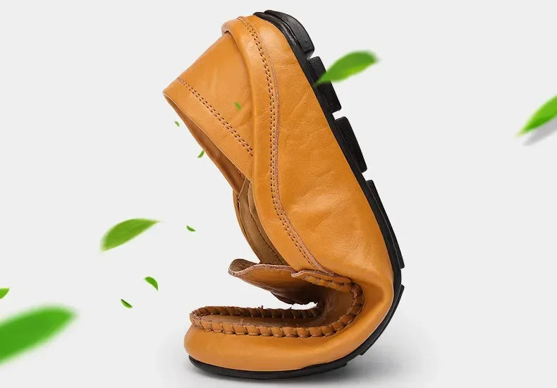 Men Shoes Casual Genuine Leather Mens Loafers Moccasins Designer Slip on Boat Shoes High Quality Chaussure Homme Plus Size 37-47